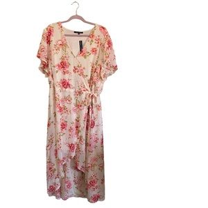 Plus size 3x Floral Sundress faux wrap by New Look